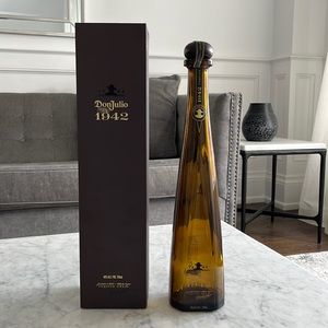 Don Julio 1942 box and empty bottle